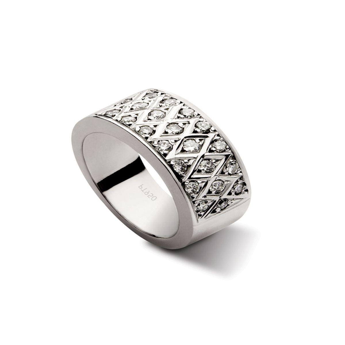 JB JOYAS BARON - Anillo de Platino 950 Modelo Bleu 22 Diamantes Corte Brillante de 2pts