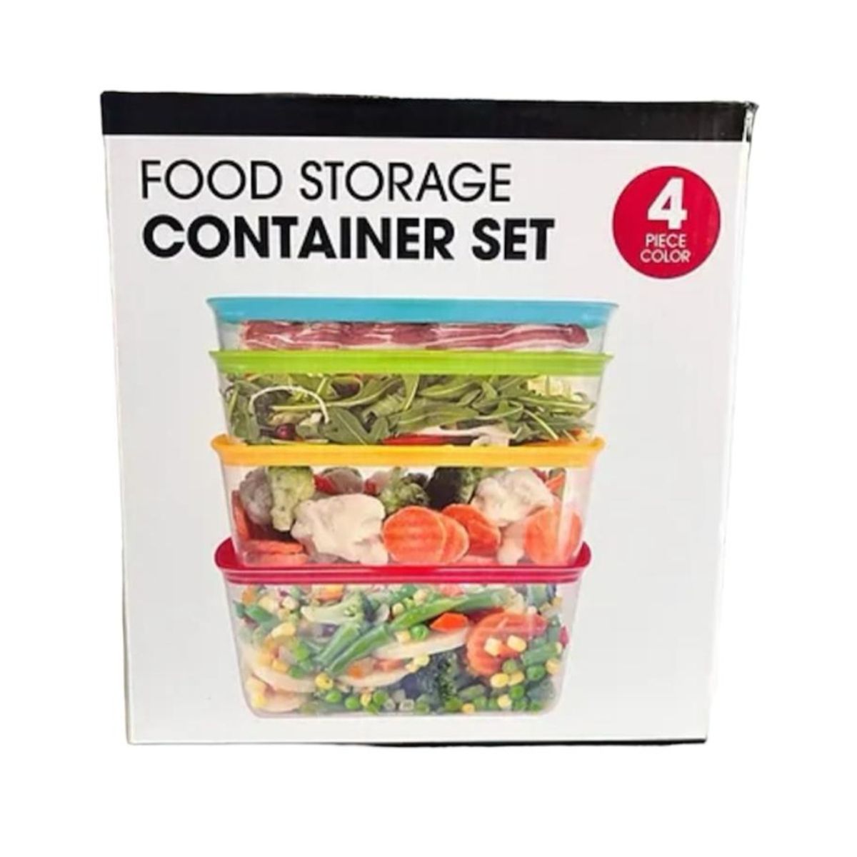 OEM - Set de 4 Contenedores Plásticos con Tapa