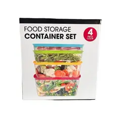 OEM - Set de 4 Contenedores Plásticos con Tapa