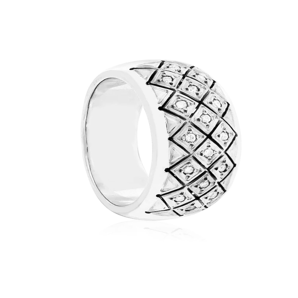 JB JOYAS BARON - Anillo de Platino 950 Modelo Septal con 16 Diamantes Corte Brillante de 1pts