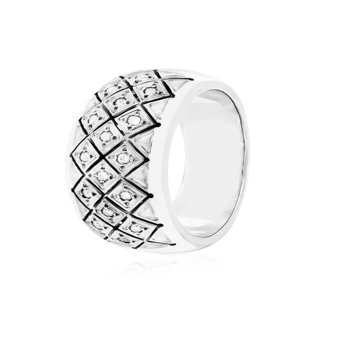 JB JOYAS BARON - Anillo de Platino 950 Modelo Septal con 16 Diamantes Corte Brillante de 1pts
