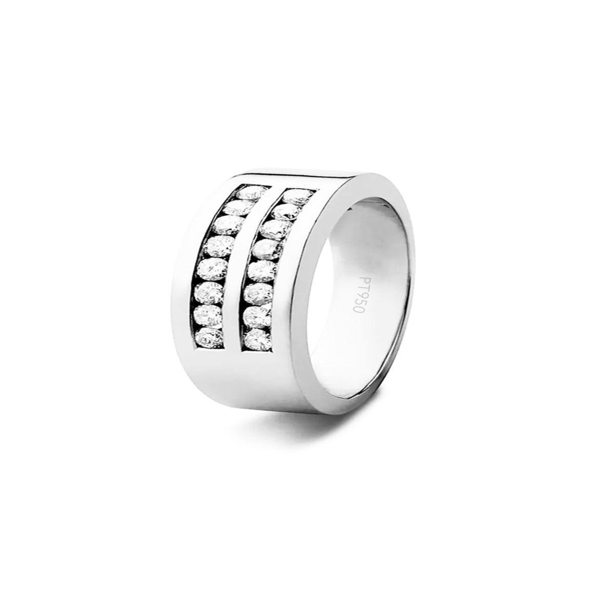 JB JOYAS BARON - Anillo de Platino 950 Modelo Perfeccion 16 Diamantes de 3pts cada uno