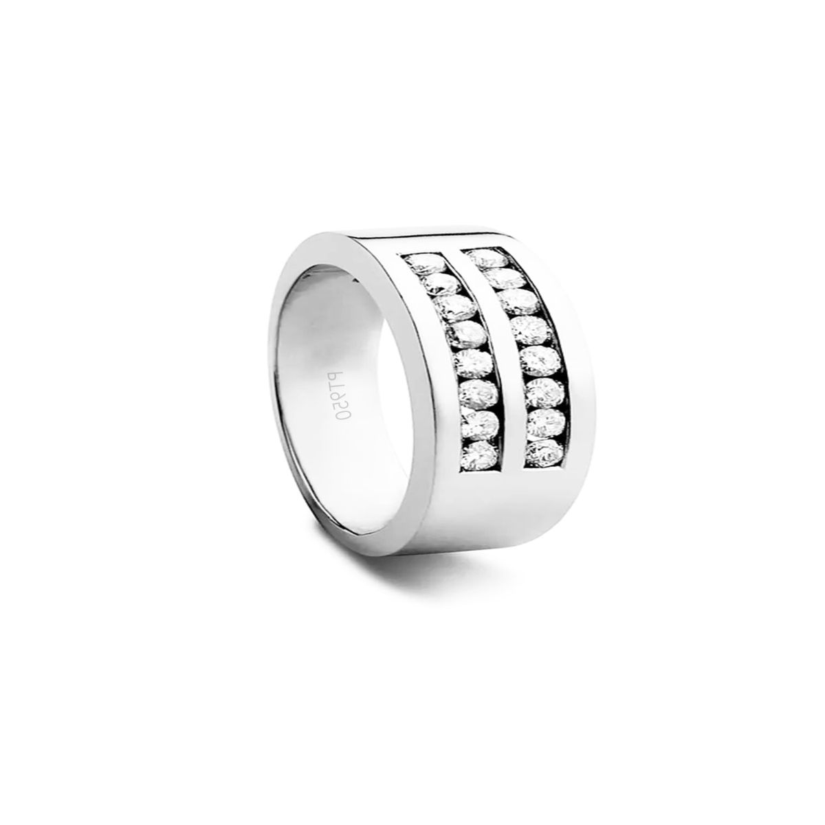 JB JOYAS BARON - Anillo de Platino 950 Modelo Perfeccion 16 Diamantes de 3pts cada uno