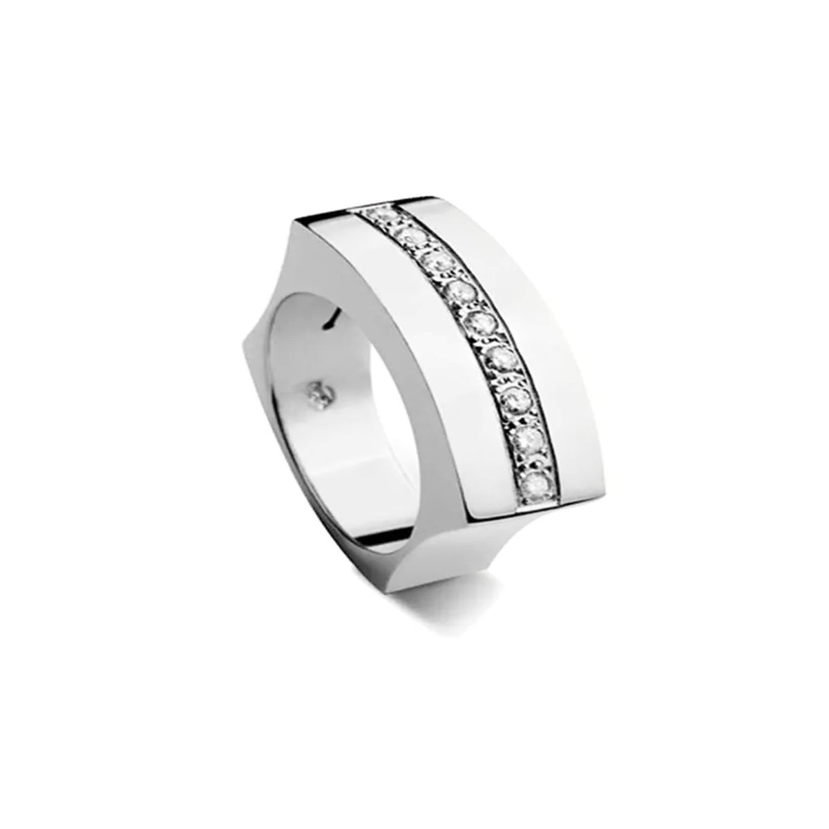 JB JOYAS BARON - Anillo de Platino 950 Modelo Curv 09 Diamantes Corte Brillante de 2pts