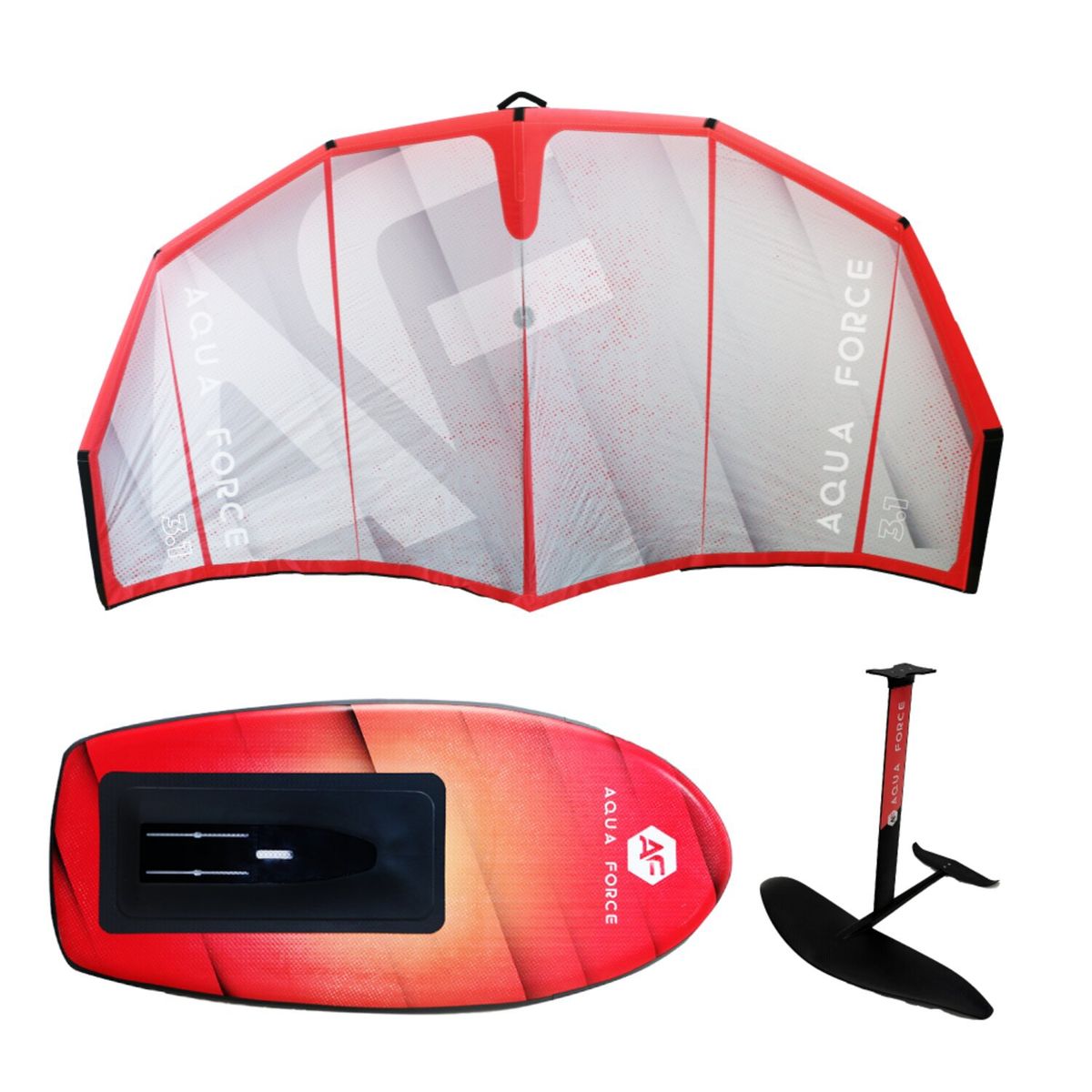 AQUA FORCE - PACK WING FOIL RED SILVER 3.1 M2
