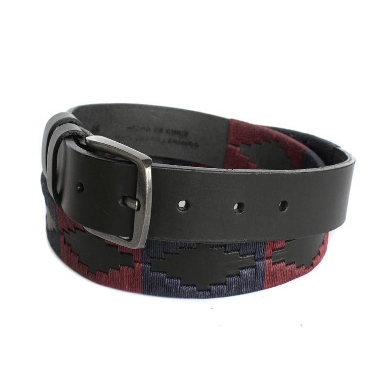 RAIQUEN - Cinturón Cuero Bordado Xl Pampa Negro Raiquen