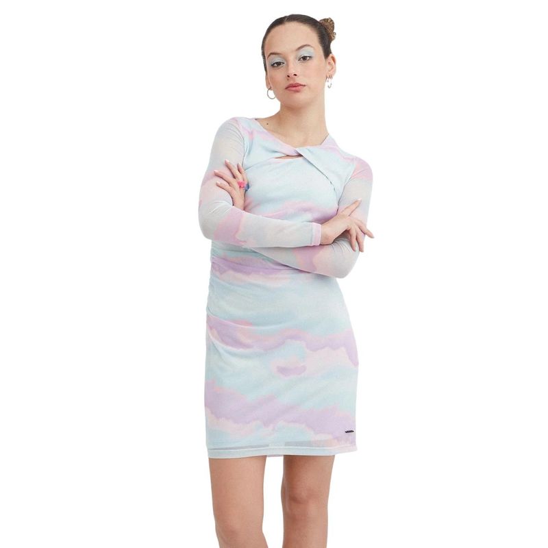 ACUARELA - Vestido Mesh Celelste