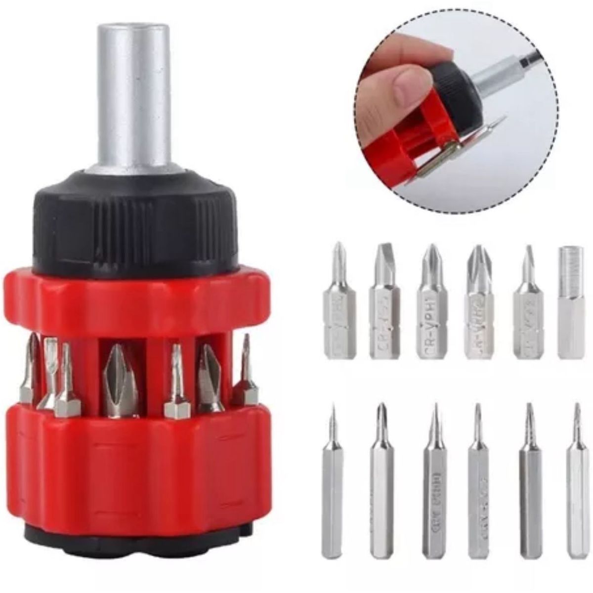 GENERICO - MINI ATORNILLADOR 12 EN 1 CON IMAN