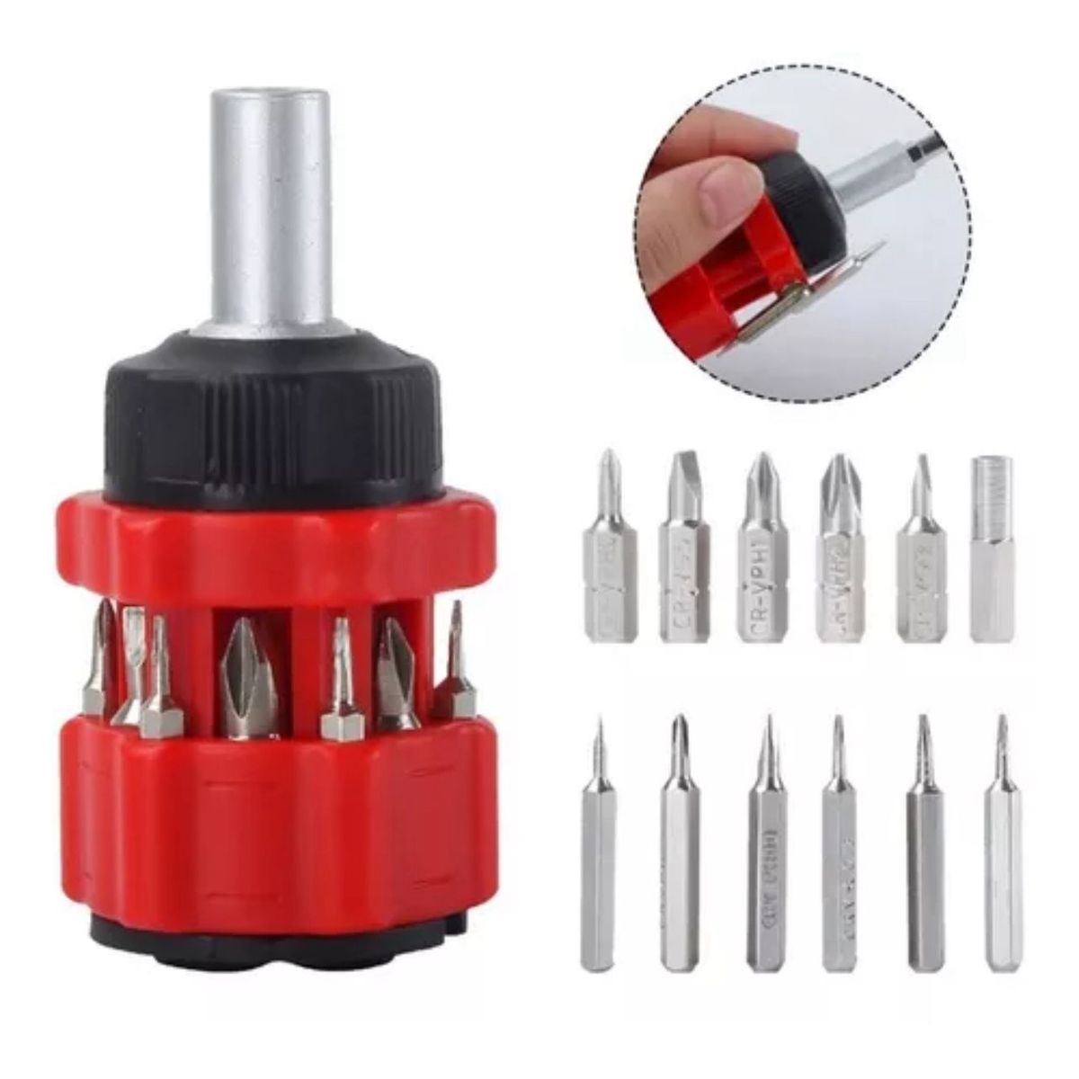 GENERICO - MINI ATORNILLADOR 12 EN 1 CON IMAN