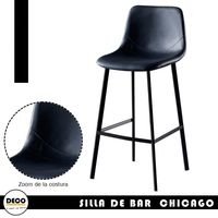Silla de Bar Chicago 63 cm Negro Por 4 unidades