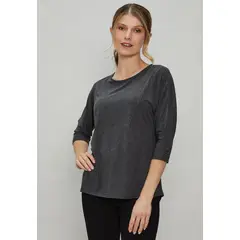 MA GRIFFE - Polera Con Tachitas Gris Magriffe