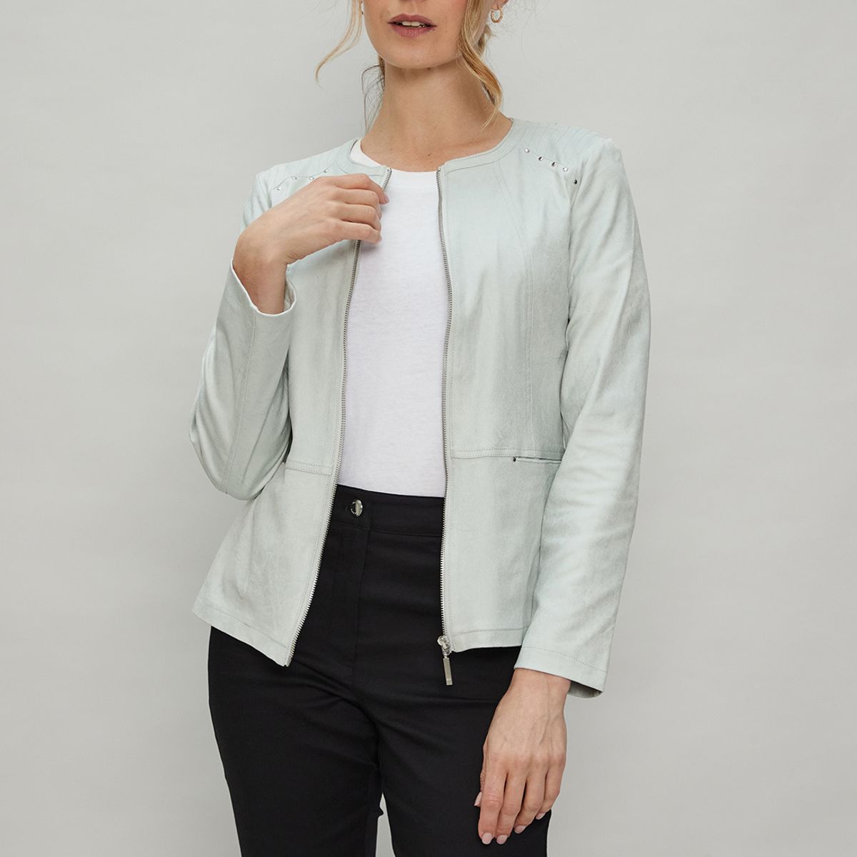 MA GRIFFE - Chaqueta Turquesa Mujer Magriffe