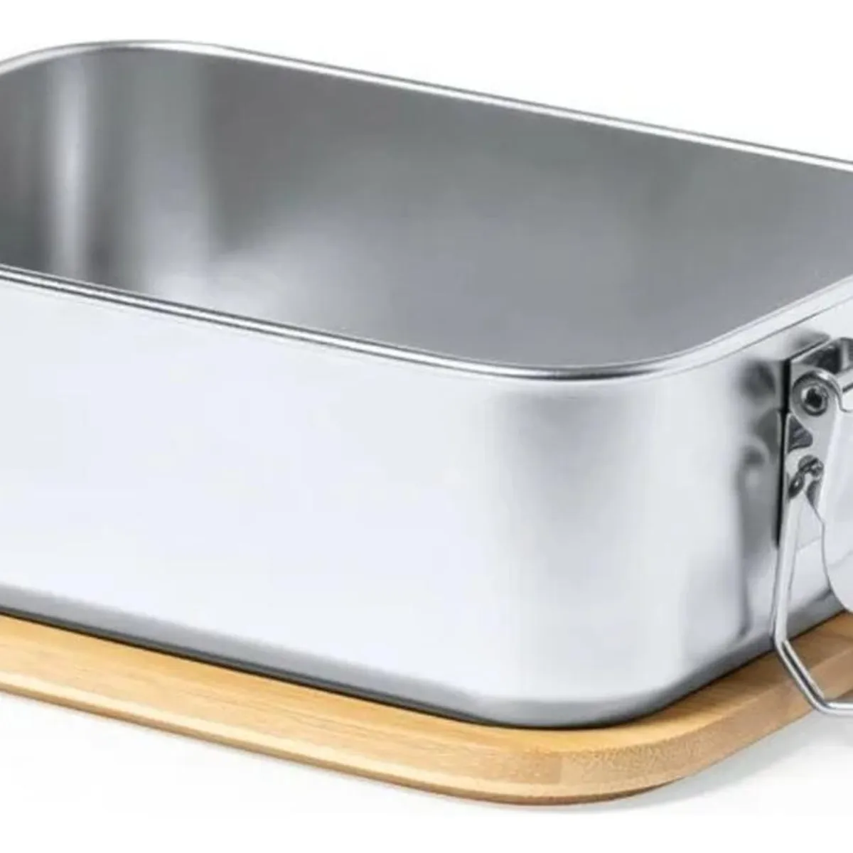 IMPORTCLICK - Contenedor Tupper Hermético Acero Inox. Bambú Plastil 800 ML