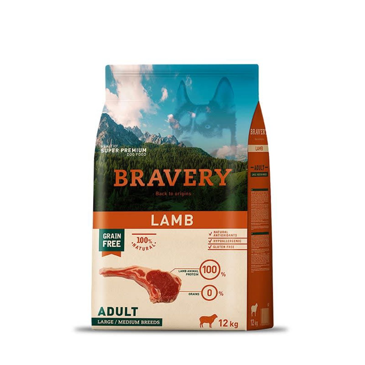 BRAVERY - ALIMENTO BRAVERY CORDERO ADULT LARGE/MEDIUM 12 KG