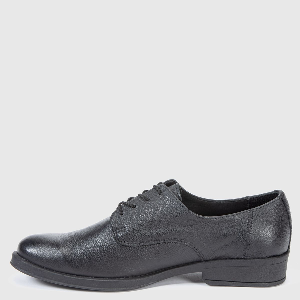 PIE SANO - ZAPATO  DE CUERO HOMBRE CONFORT CON CORDON COLOR NEGRO