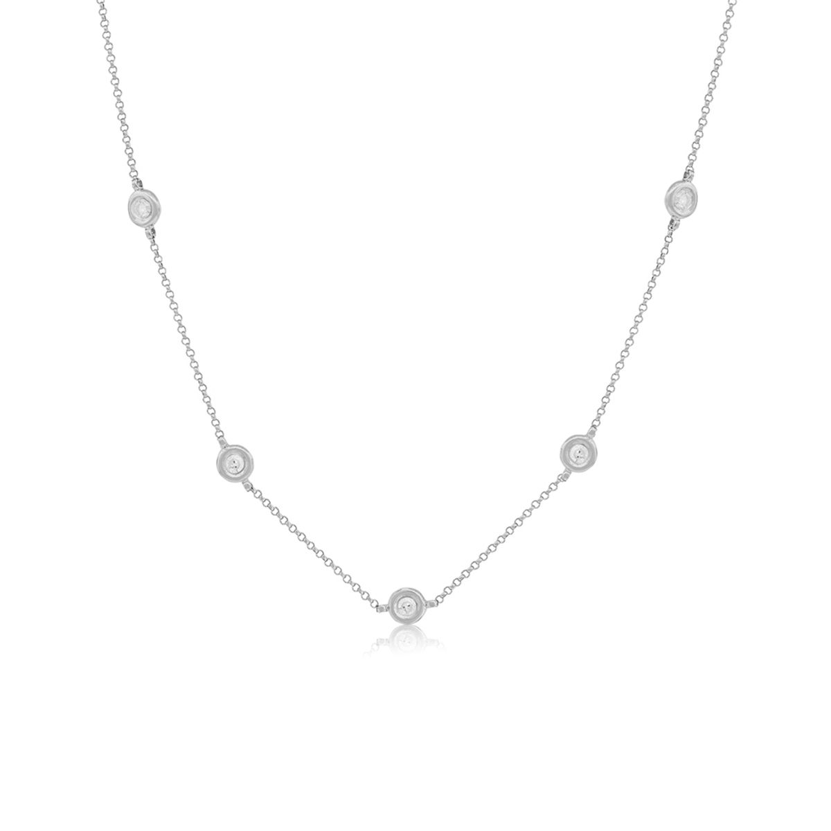 JB JOYAS BARON - Collar Oro Blanco 18kt Diamantes. 35 Puntos