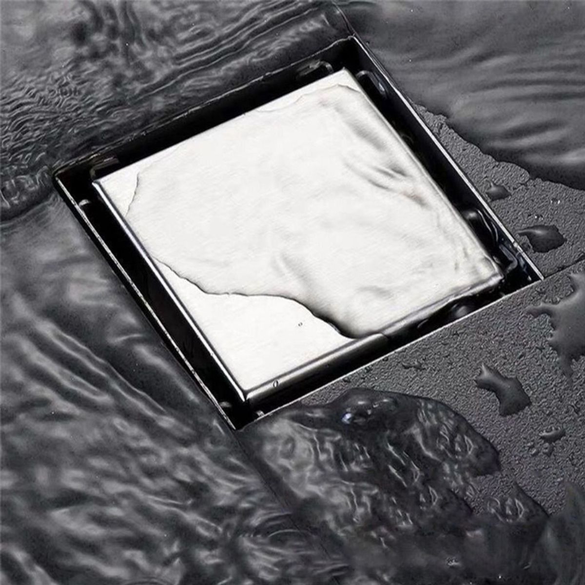 GENERICO - Desagüe Trampa Antiolor 10x10 Cuadrado Chrome QY1002 FK