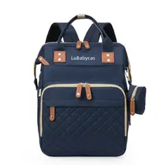 LUBABYCAS - Mochila Maternal Impermeable Con Accesorios Azul