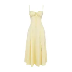BLWOENS - Vestido casual para Mujer-Amarillo