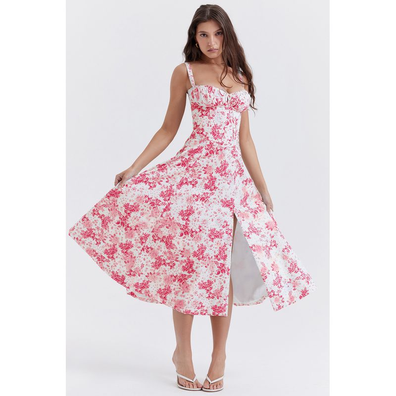 BLWOENS - Vestido casual para Mujer-Rojo