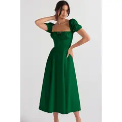 BLWOENS - Vestido casual para Mujer-Verde
