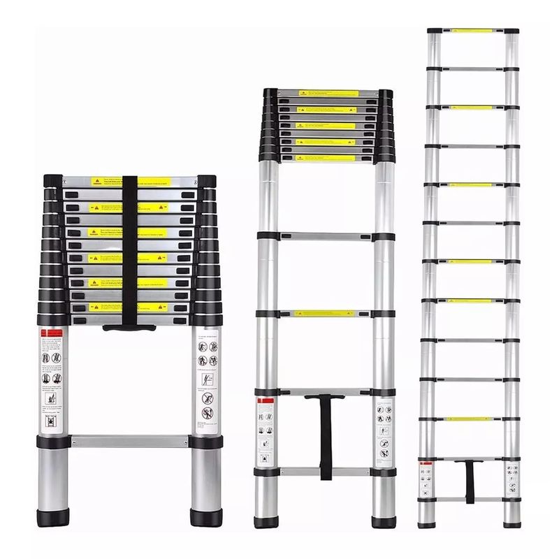 BLUEDREAMER - Escalera Telescópica De Aluminio 3,8 Metros