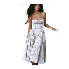 BLWOENS - Vestido casual para Mujer-Azul