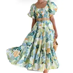 BLWOENS - Vestido casual para Mujer-Verde