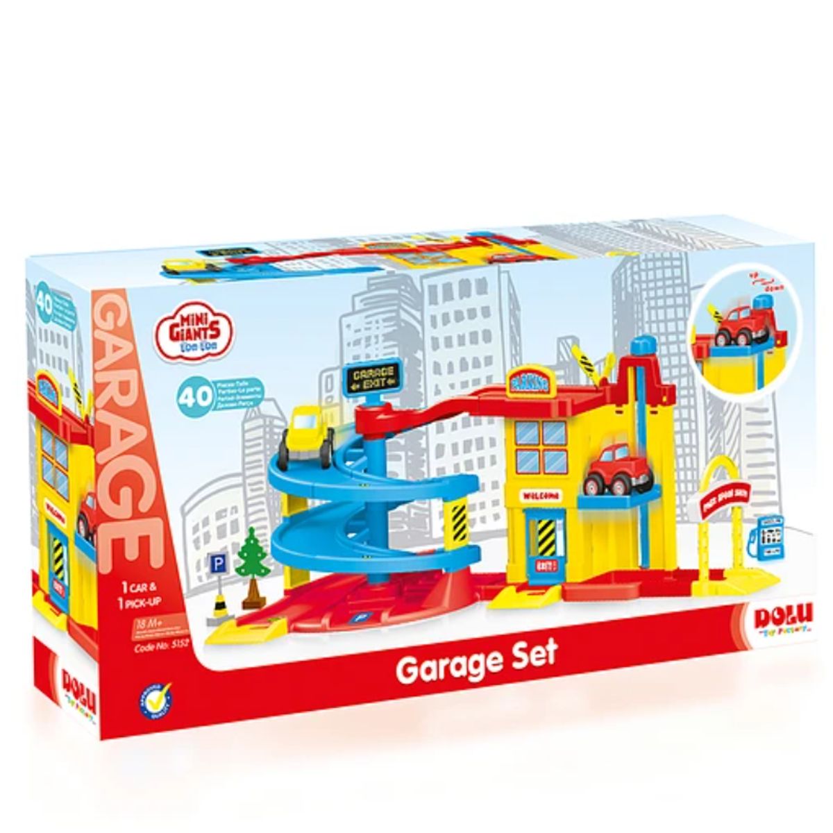 KIDSCOOL - Set Garage 40 Pcs Multicolor