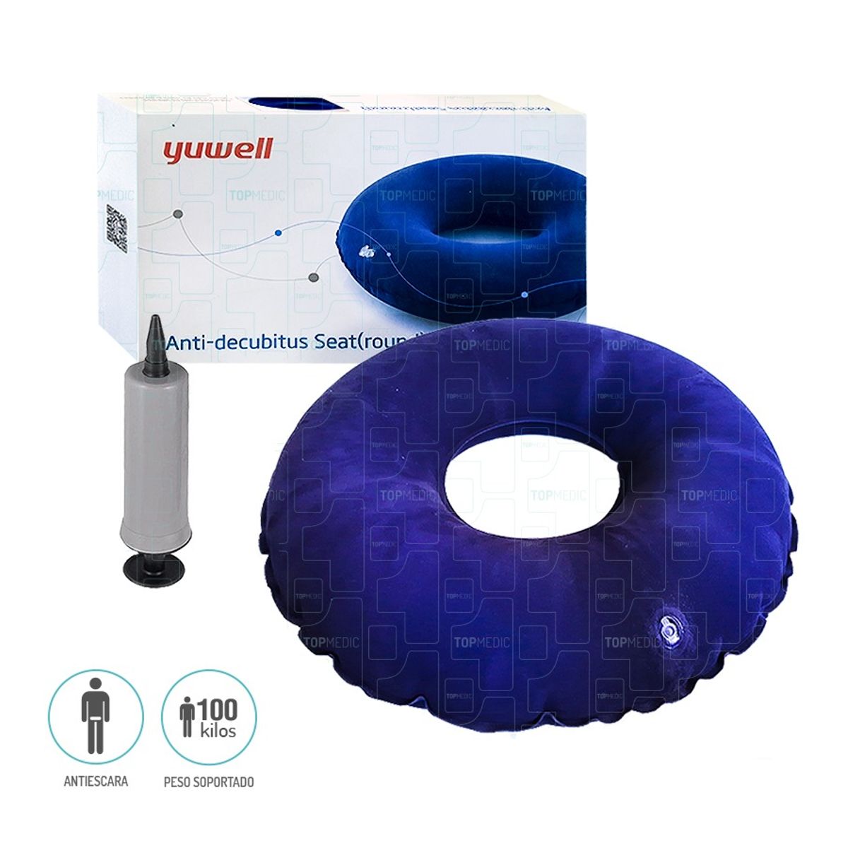 YUWELL - Cojín Ortopédico Picarón Antiescara Inflable Silla De Ruedas