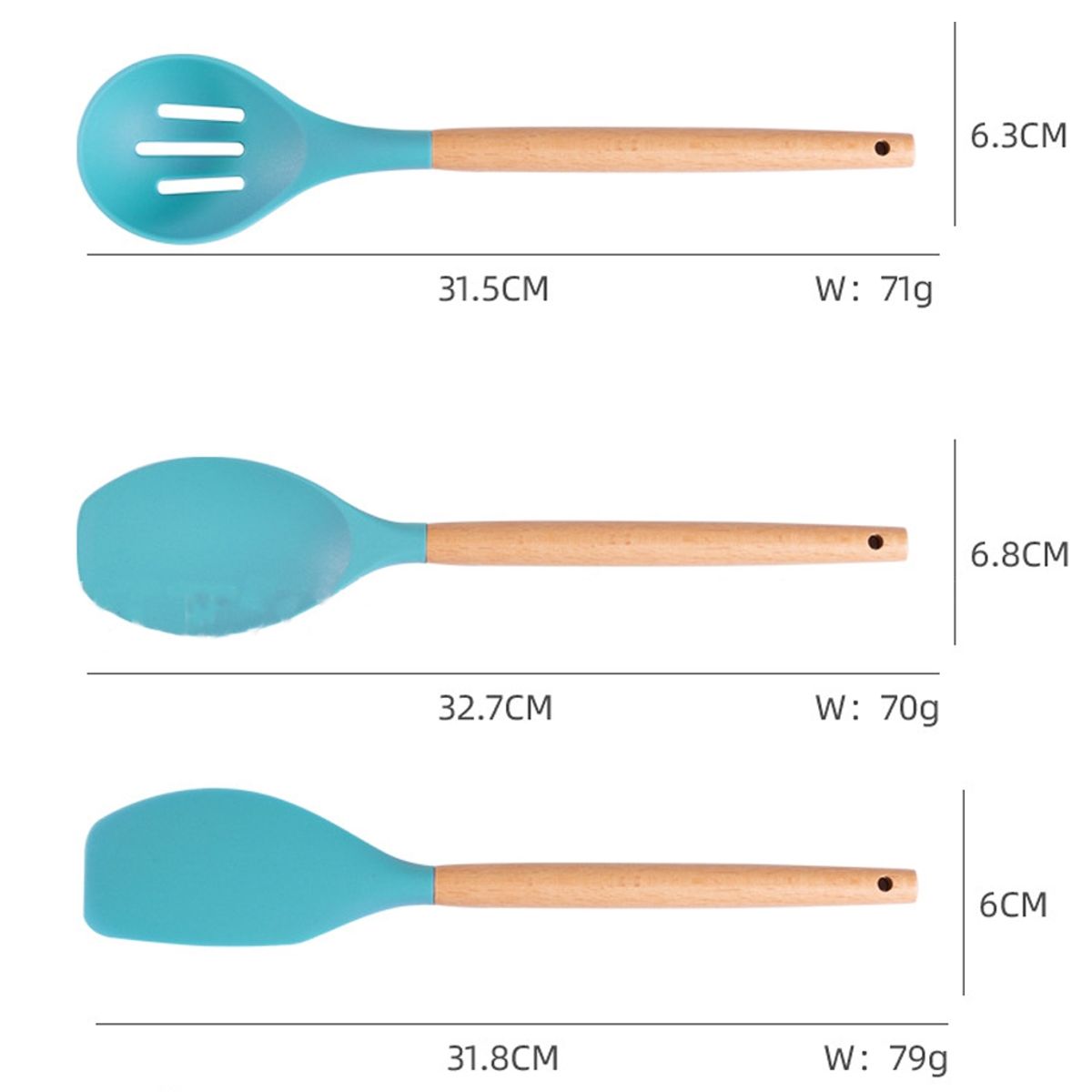 CRUSEC - Juego Utensilios 19 Piezas Silicona Antiadherente de Cocina Verde