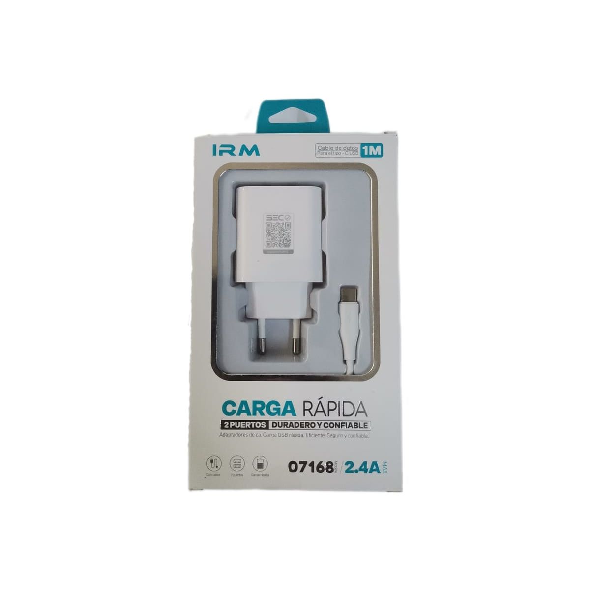 GENERICO - Cargador IRM Fast Charge 07168 Doble Usb  Cable USBC