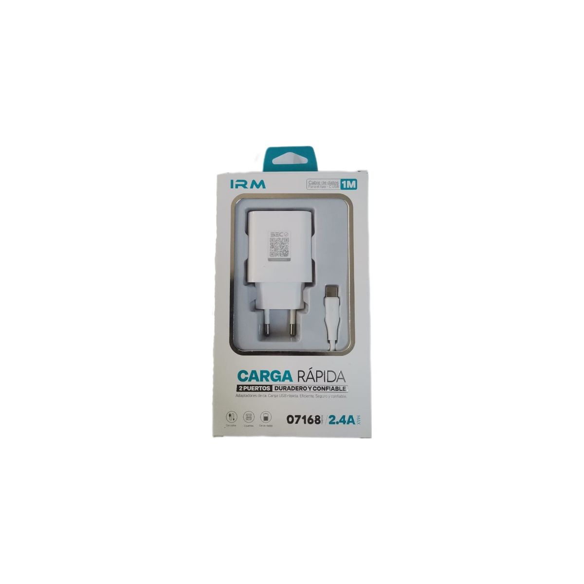 GENERICO - Cargador IRM Fast Charge 07168 Doble Usb  Cable USBC