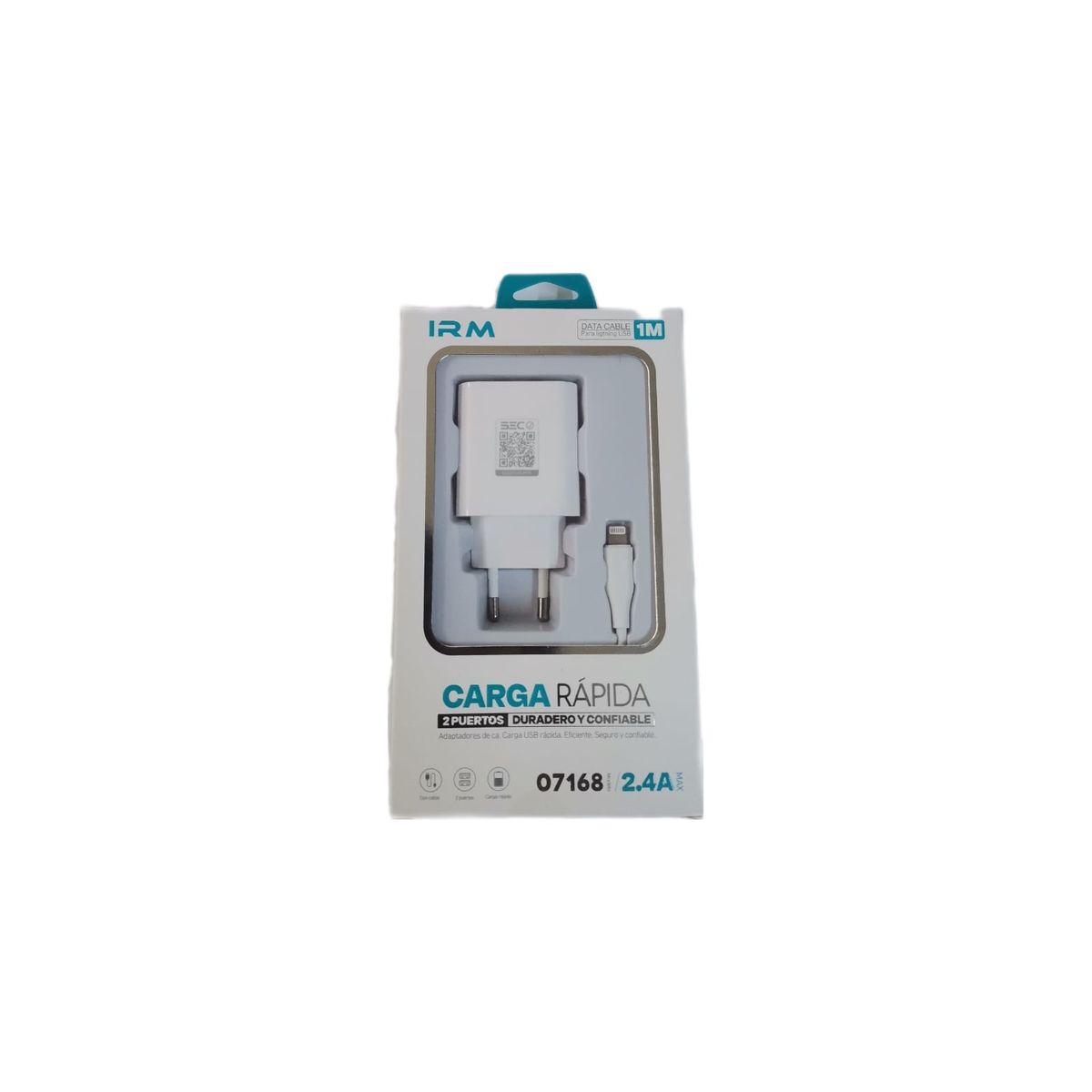 GENERICO - Cargador IRM Fast Charge 07168 Doble Usb  Cable LIGHTNING