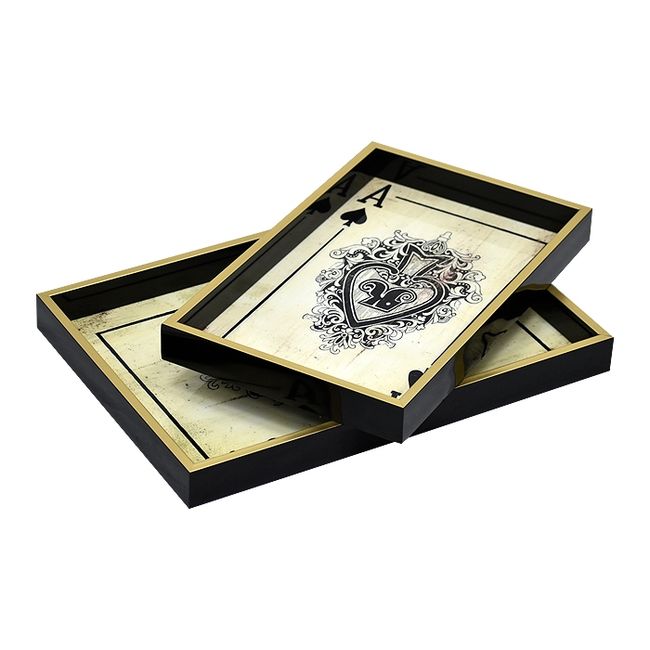 MSA MUEBLES SANTA ANA - Set Bandejas Black Póker 2 Piezas