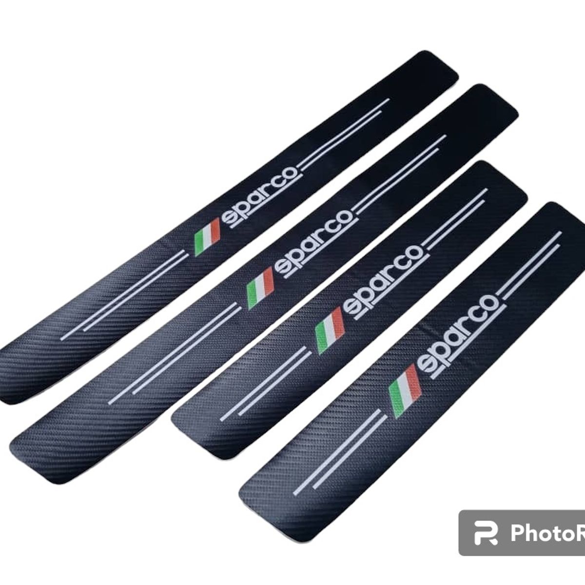 GENERICO - Cubre socalo pisaderas pegatina de fibra de carbono sparco