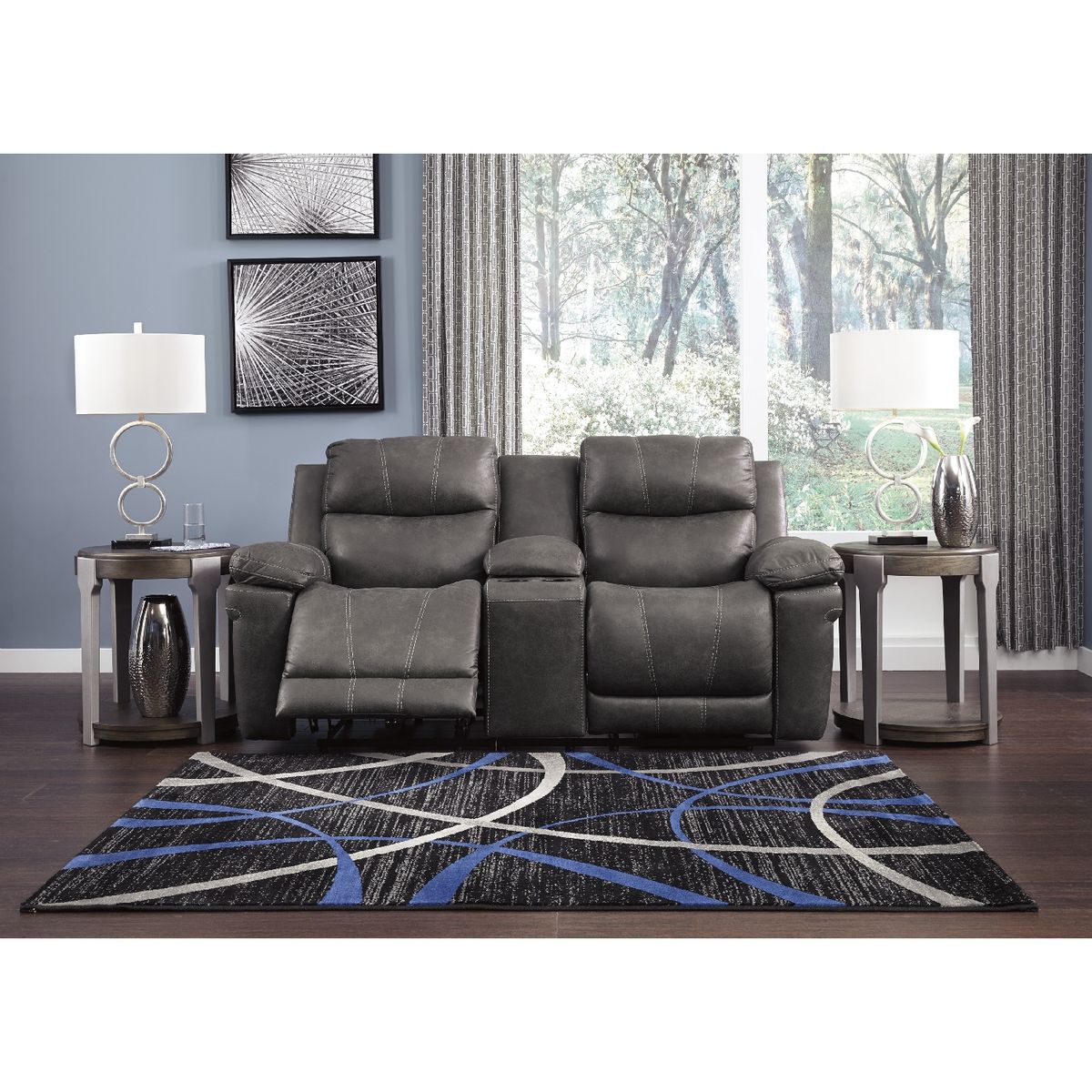 ASHLEY - Sofá reclinable 2 cuerpos Erlangen con consola y USB