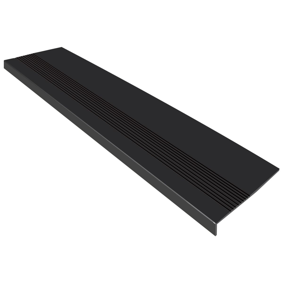 QRUBBER - Grada Goma Estriada 121cm X 32cm X 5mm - Negro QRubber