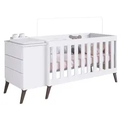 KIDSCOOL - Cuna Con Cajonera Encanto Blanco