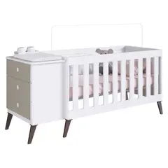 KIDSCOOL - Cuna Con Cajonera Encanto Gris