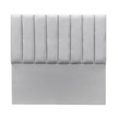 GENERICO - Respaldo de cama Tubular al piso FELPA GRIS PERLADO 2 PLAZAS