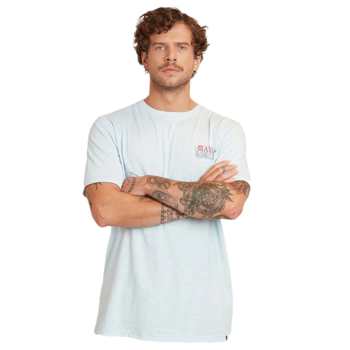 MAUI AND SONS - Polera Hombre Surf Co Celeste Maui