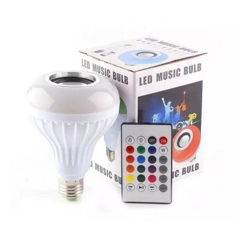 GENERICO - Ampolleta Led Parlante Bluetooth Control Musica blanco