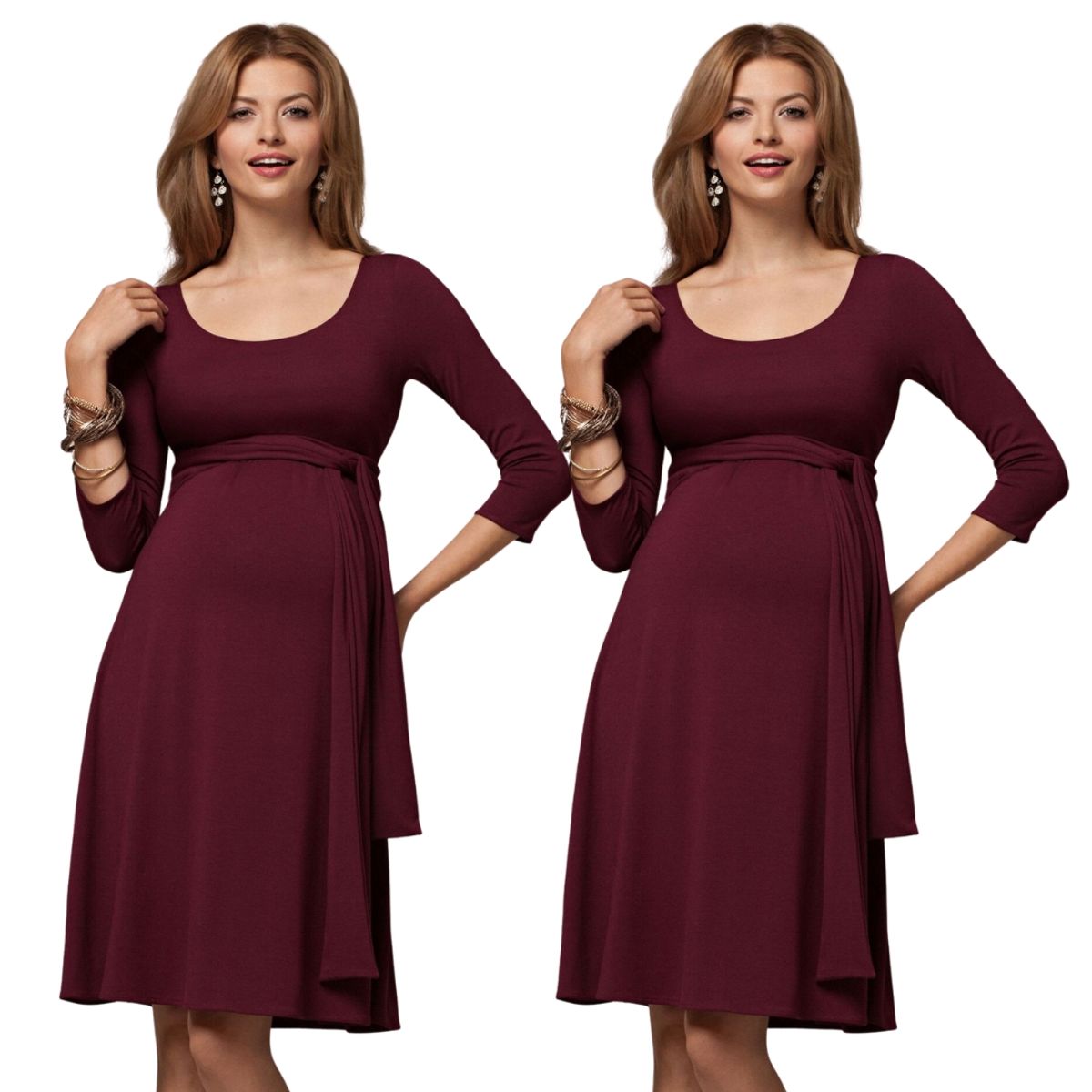 GENERICO - VESTIDO DE EMBARAZADA CORTO MANGA CORTA CON TIRA IDEAL PARA FIESTA