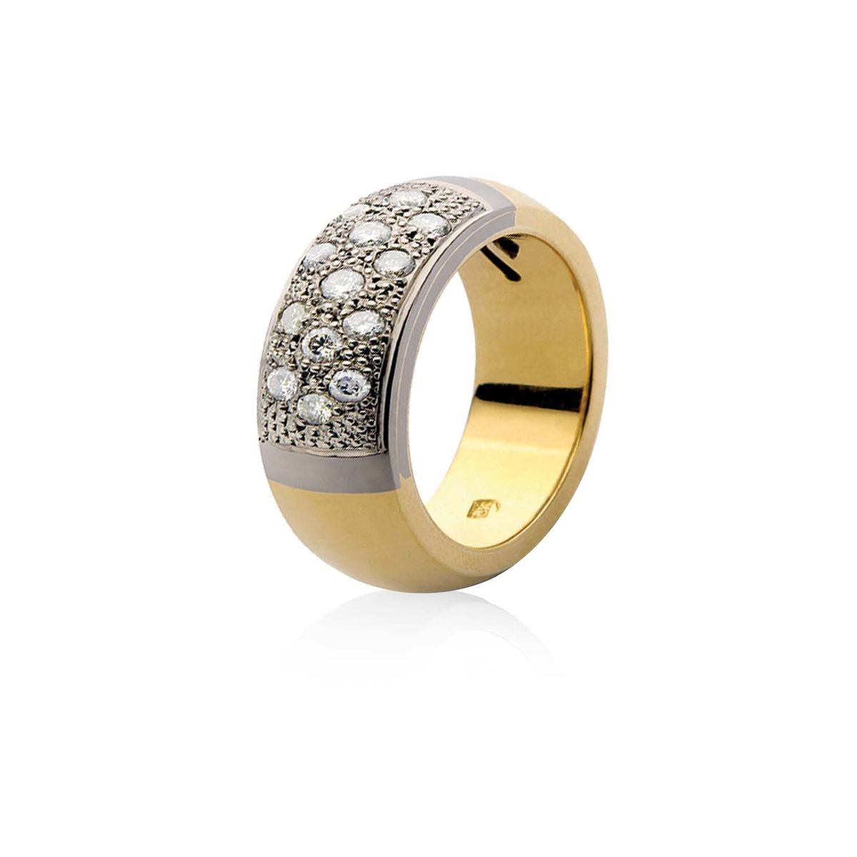 JB JOYAS BARON - Anillo de Oro Amarillo 18kt Modelo Etra con 13 Diamantes Corte Brillante de 2pts