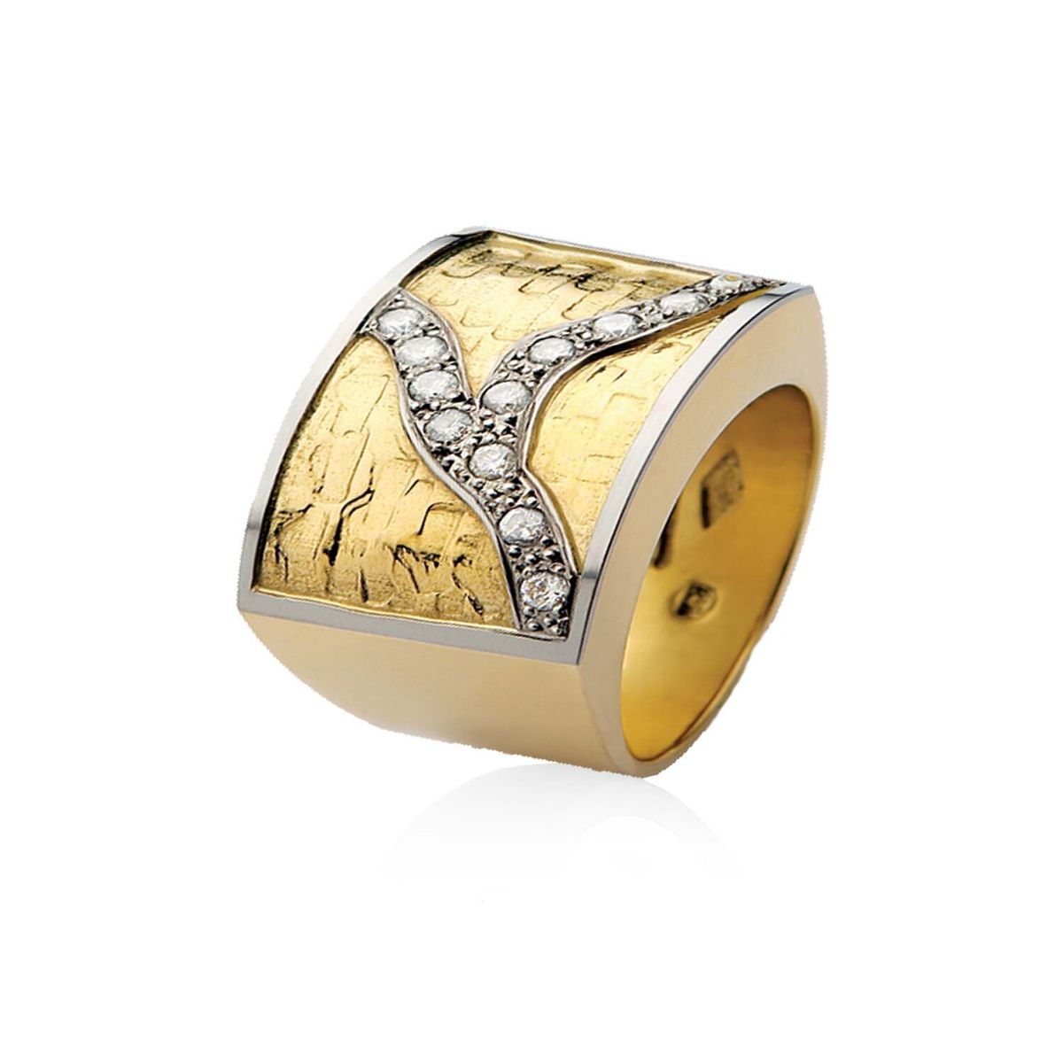 JB JOYAS BARON - Anillo de Oro Amarillo 18kt Modelo Senis con 12 Diamantes Corte Brillante de 2pts