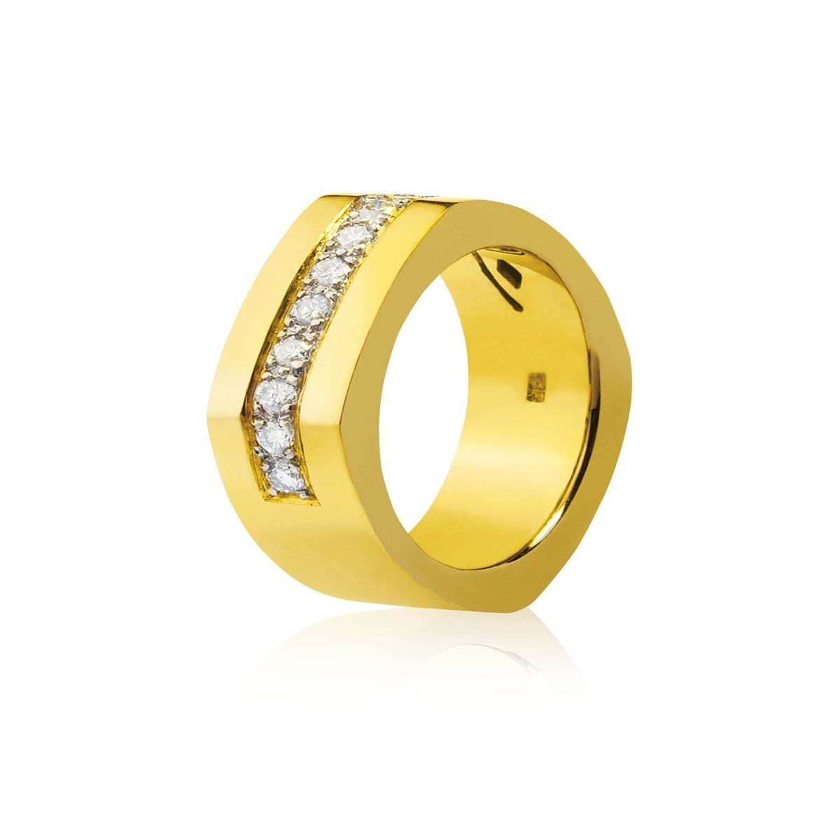 JB JOYAS BARON - Anillo de Oro Amarillo 18kt Modelo Dask con 10 Diamantes Corte Brillante de 2pts