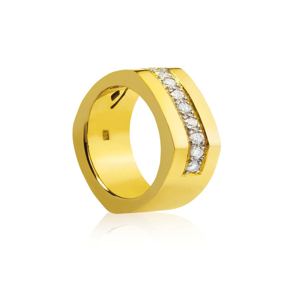 JB JOYAS BARON - Anillo de Oro Amarillo 18kt Modelo Dask con 10 Diamantes Corte Brillante de 2pts
