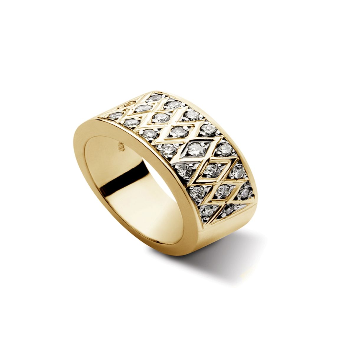 JB JOYAS BARON - Anillo de Oro Amarillo 18kt Modelo Bleu con 22 Diamantes Corte Brillante de 2pts