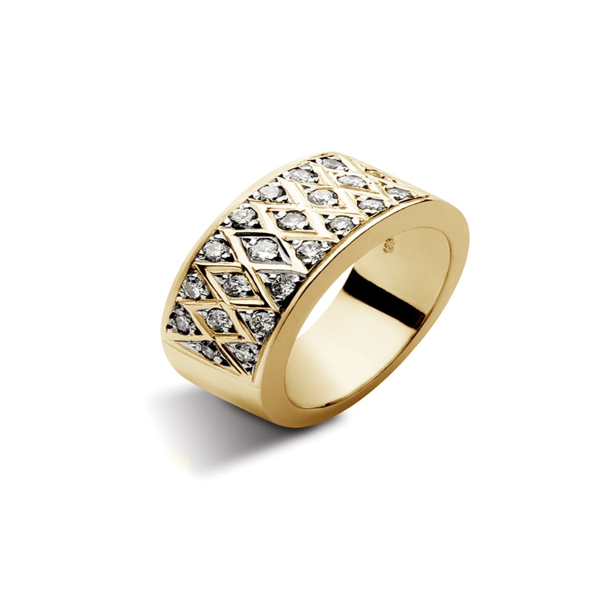 JB JOYAS BARON - Anillo de Oro Amarillo 18kt Modelo Bleu con 22 Diamantes Corte Brillante de 2pts